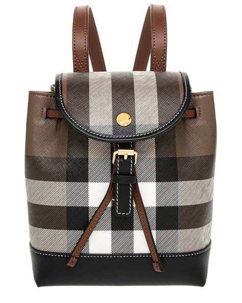 burberry london leather backpack|Burberry micro check leather backpack.